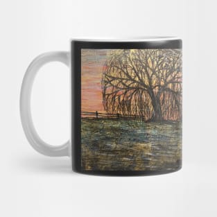 Serene Willow Sunset Mug